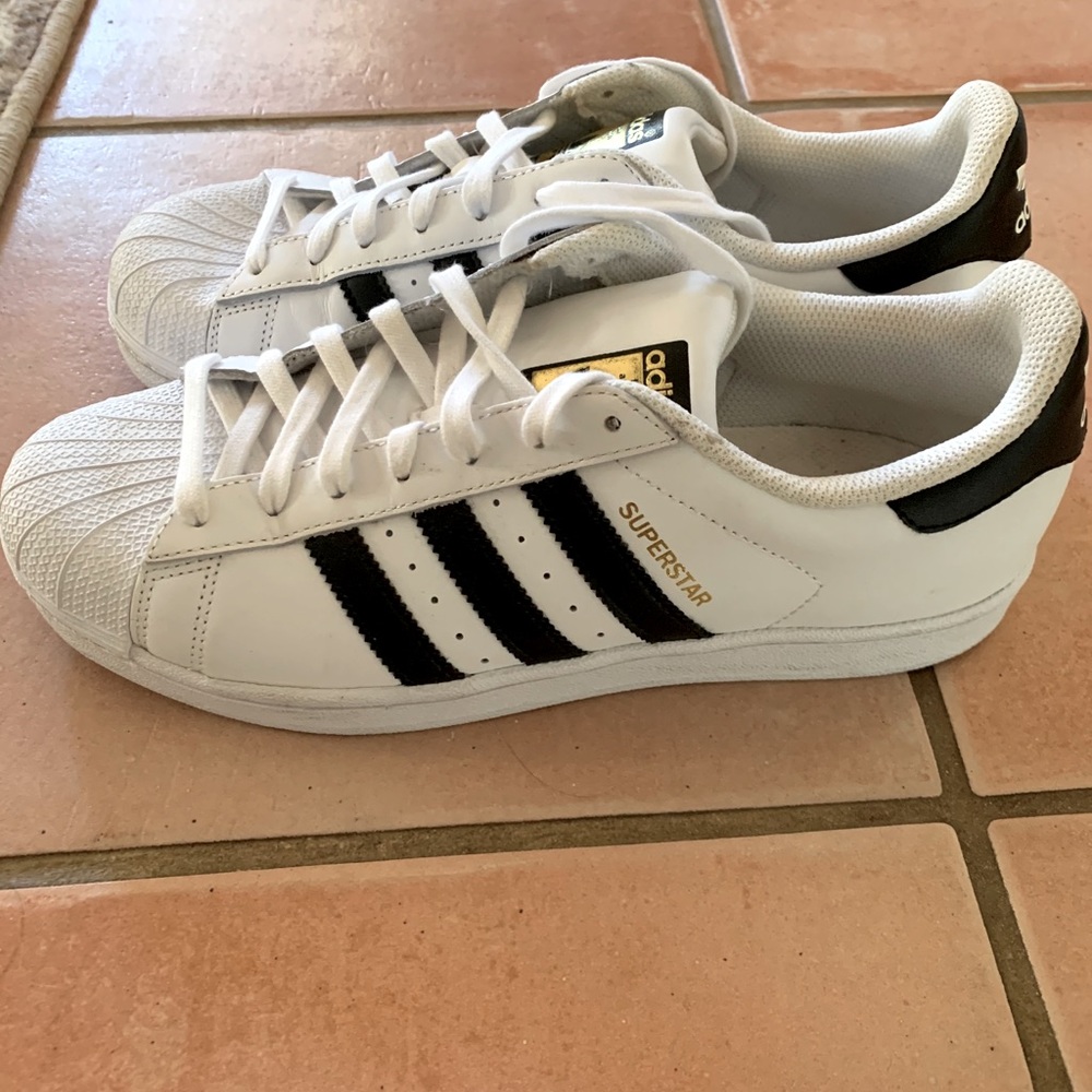 Adidas Superstar black striped shoes